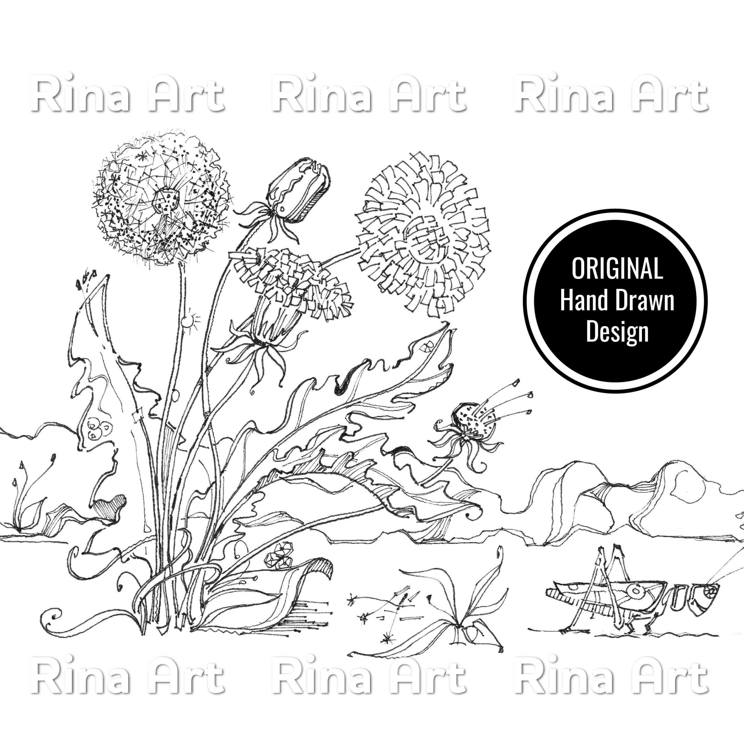 Dandelion Coloring Page