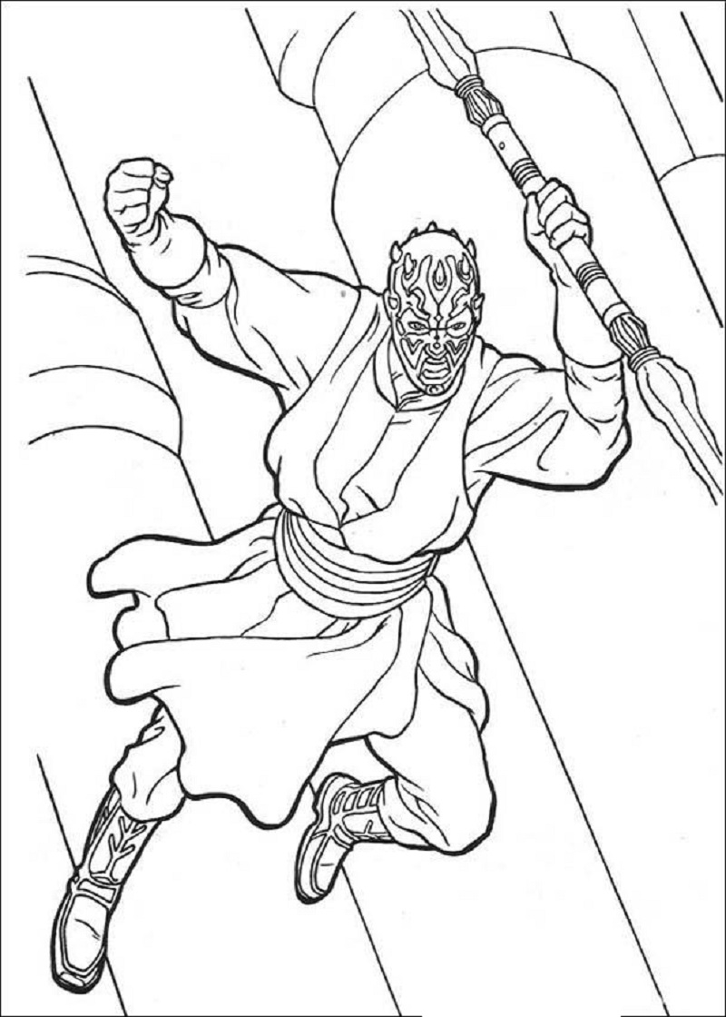 Darth Maul Coloring Page Educative Printable