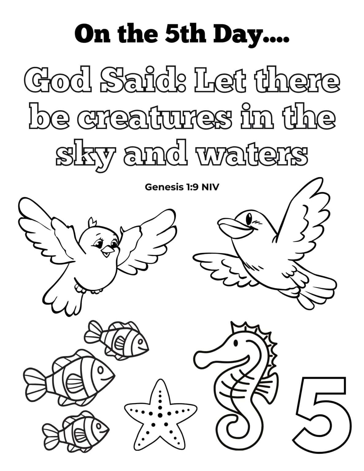 Days Of Creation Coloring Pages
