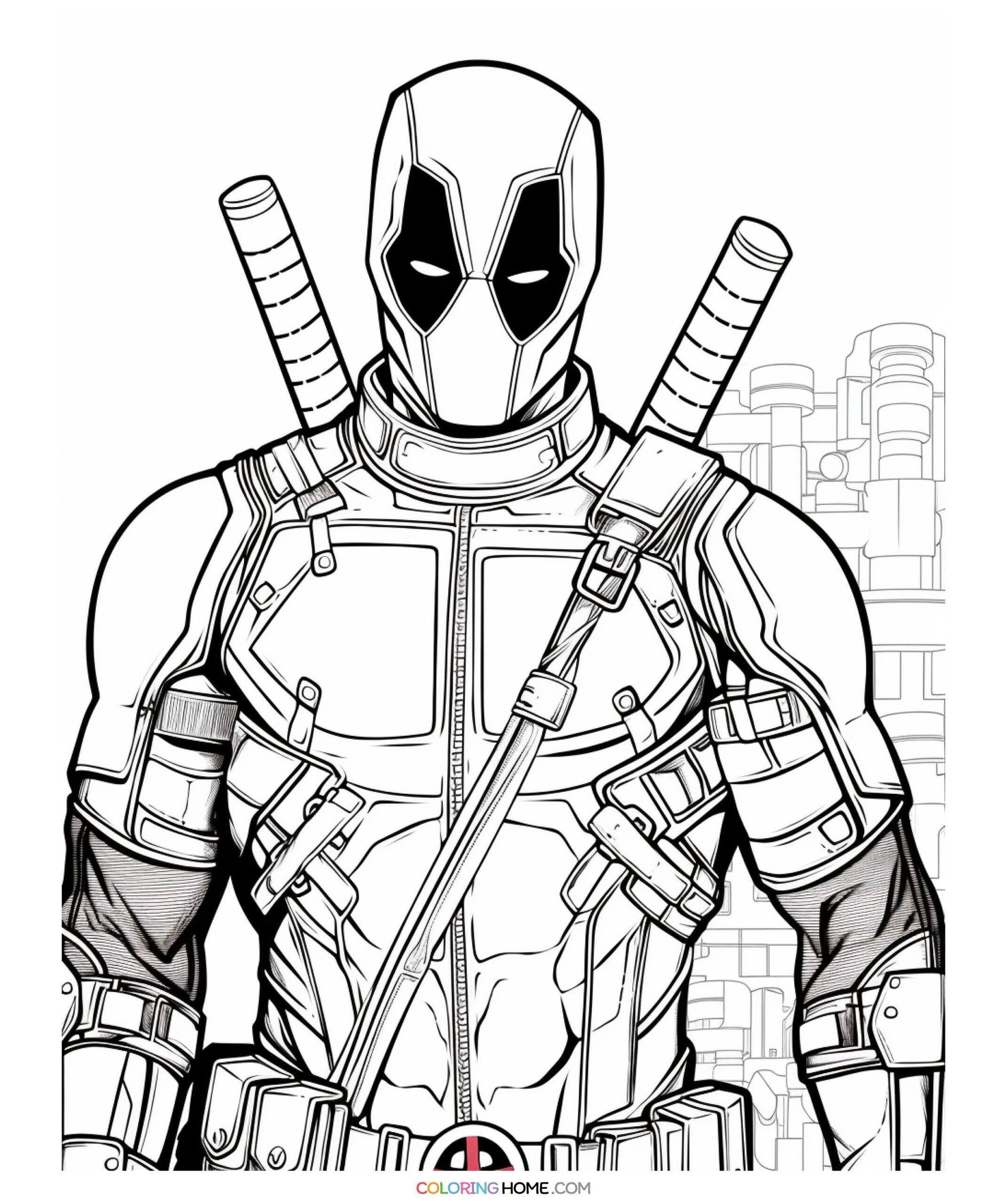 Deadpool Coloring Page Coloring Home