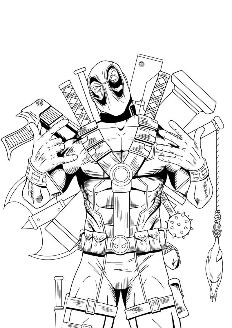 Deadpool Coloring Pages Printable AZ Coloring Pages Marvel Coloring Superhero Coloring