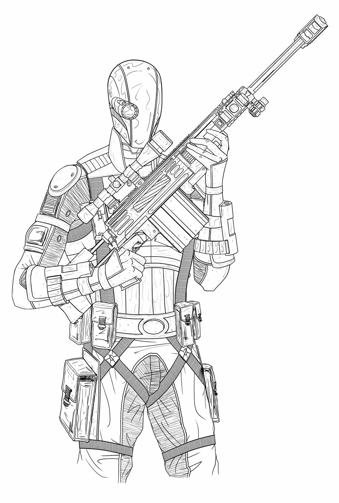 Deadshot Batman Coloring Pages Sketch Coloring Page