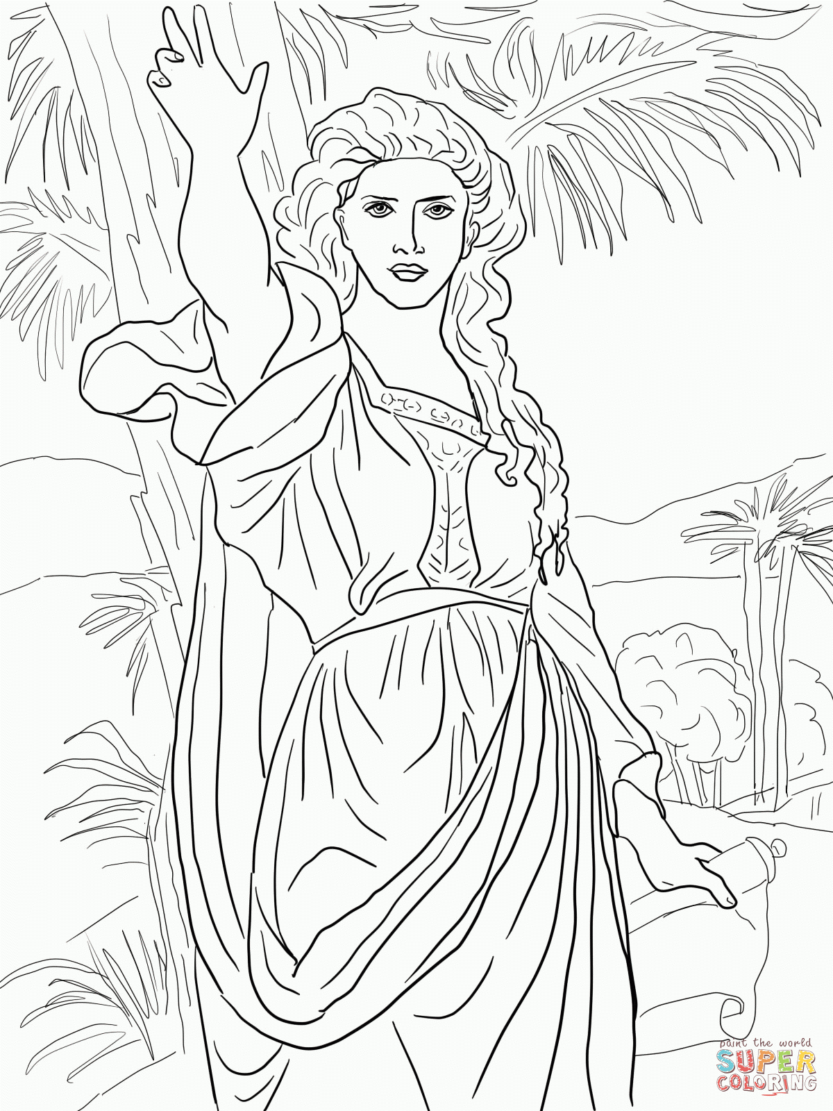 Deborah And Barak Coloring Page