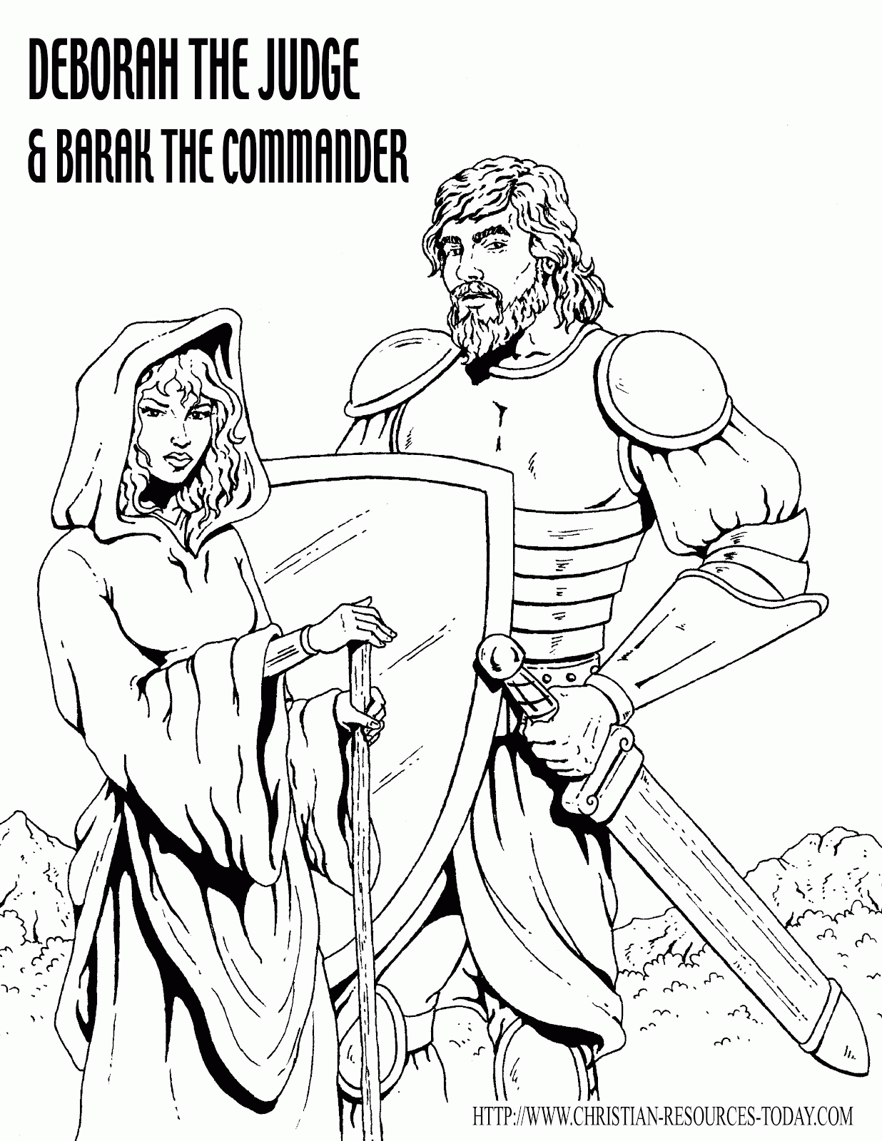 Deborah And Barak Coloring Page Coloring Home