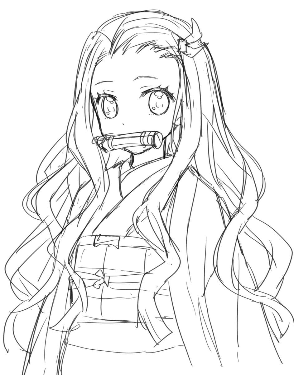 Demon Slayer Nezuko Coloring Pages Free Printable Templates