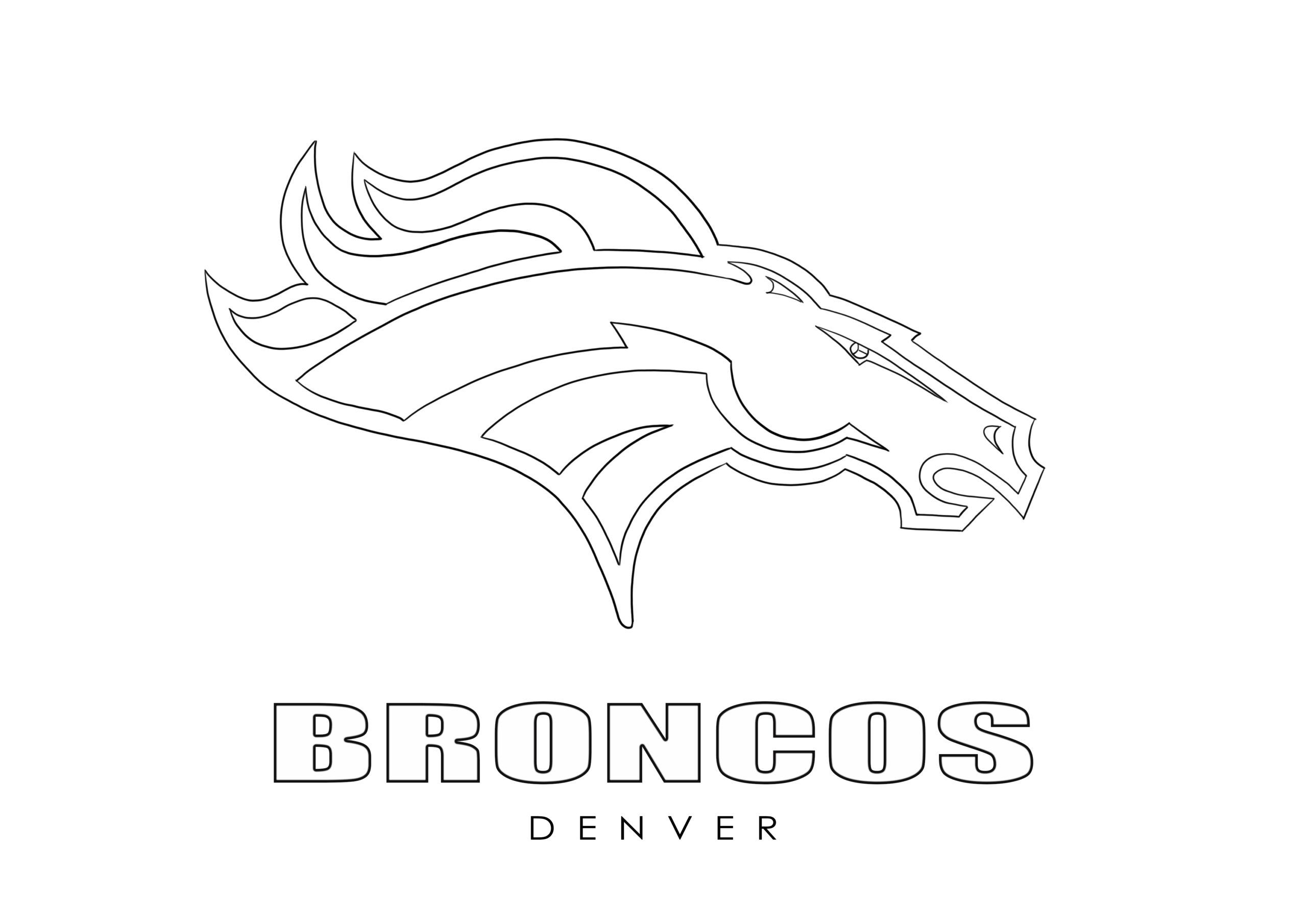 Denver Broncos Logo Coloring Page Free Printable