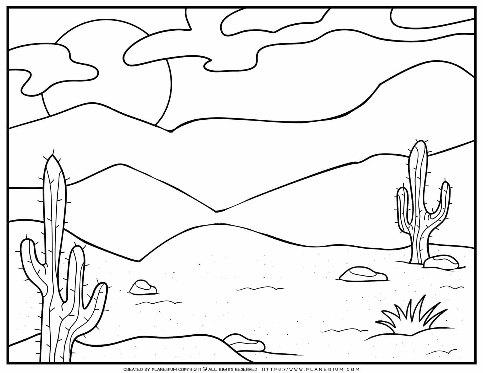 Desert Coloring Page Planerium