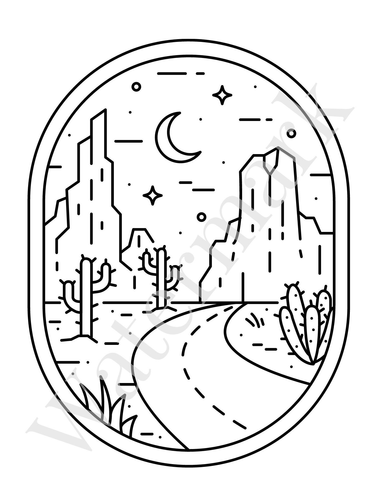 Desert Background Coloring Pages