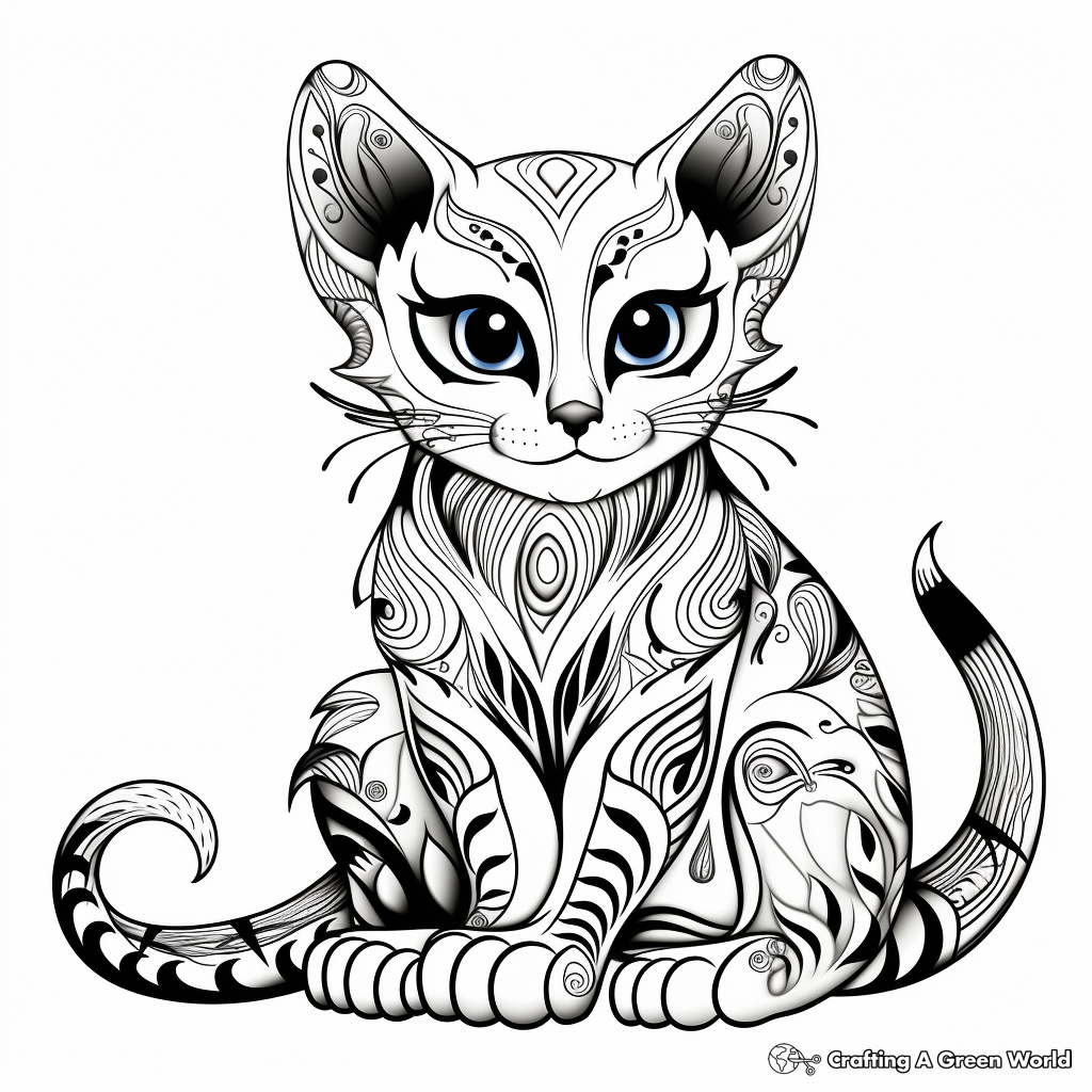 Detailed Cat Coloring Pages