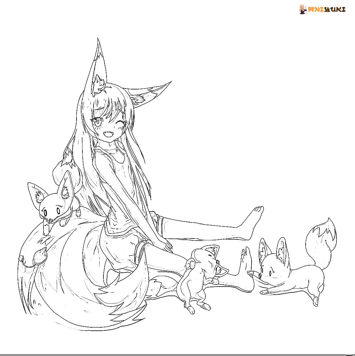 Anime Animals Coloring Pages