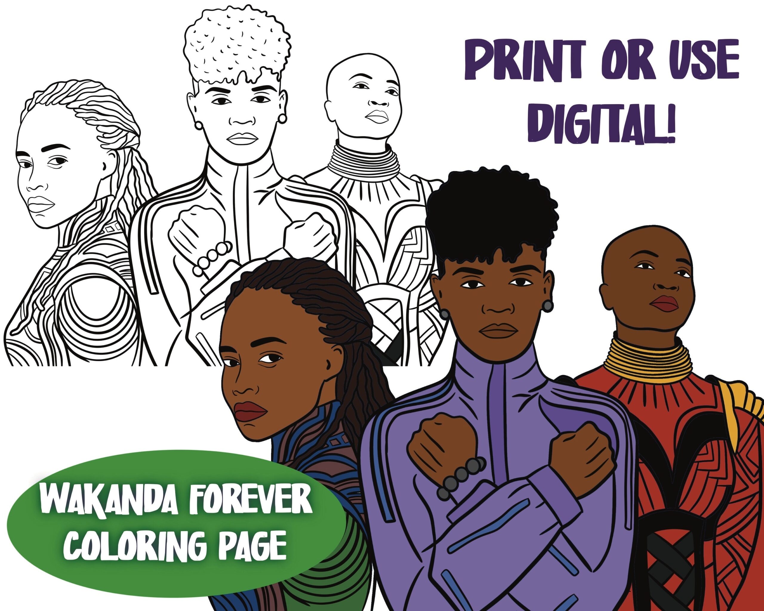 Dibujo De Wakanda Forever Para Colorear Etsy Espa A