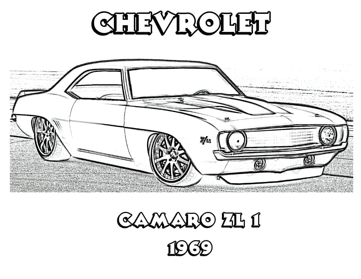 Dibujos De 1969 Chevrolet Camaro ZL1 Para Colorear Para Colorear Pintar E Imprimir Dibujos