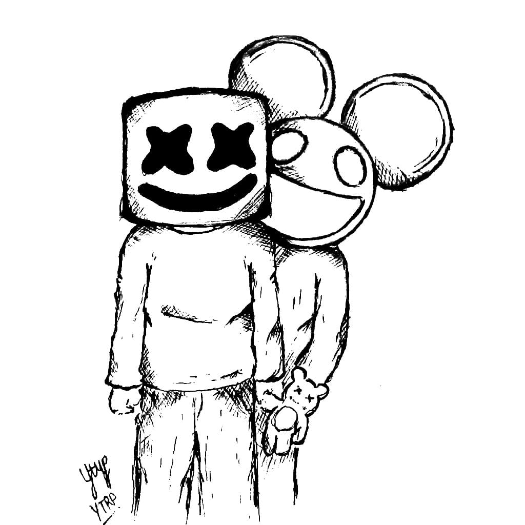 Dibujos De Marshmello Para Colorear Imprimir Gratis