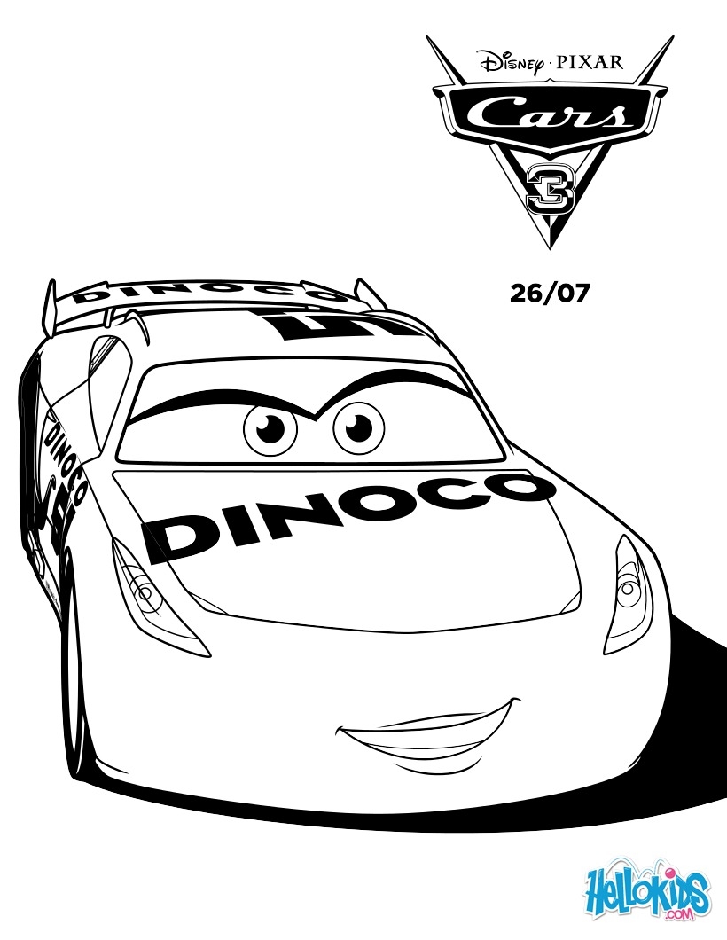 Dibujos Para Colorear Cars 3 Cruz Ramirez Dinoco Es Hellokids