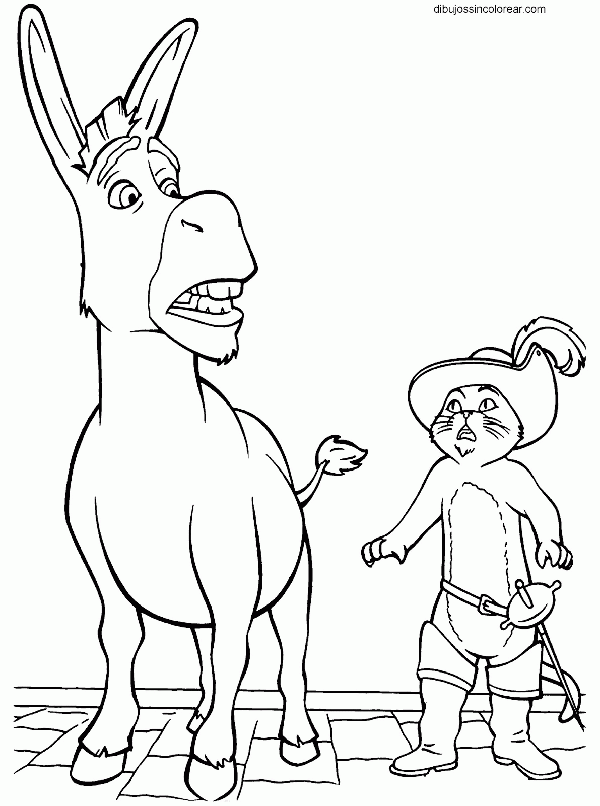 Dibujos Sin Colorear Dibujos De Personajes De Shrek Para Colorear