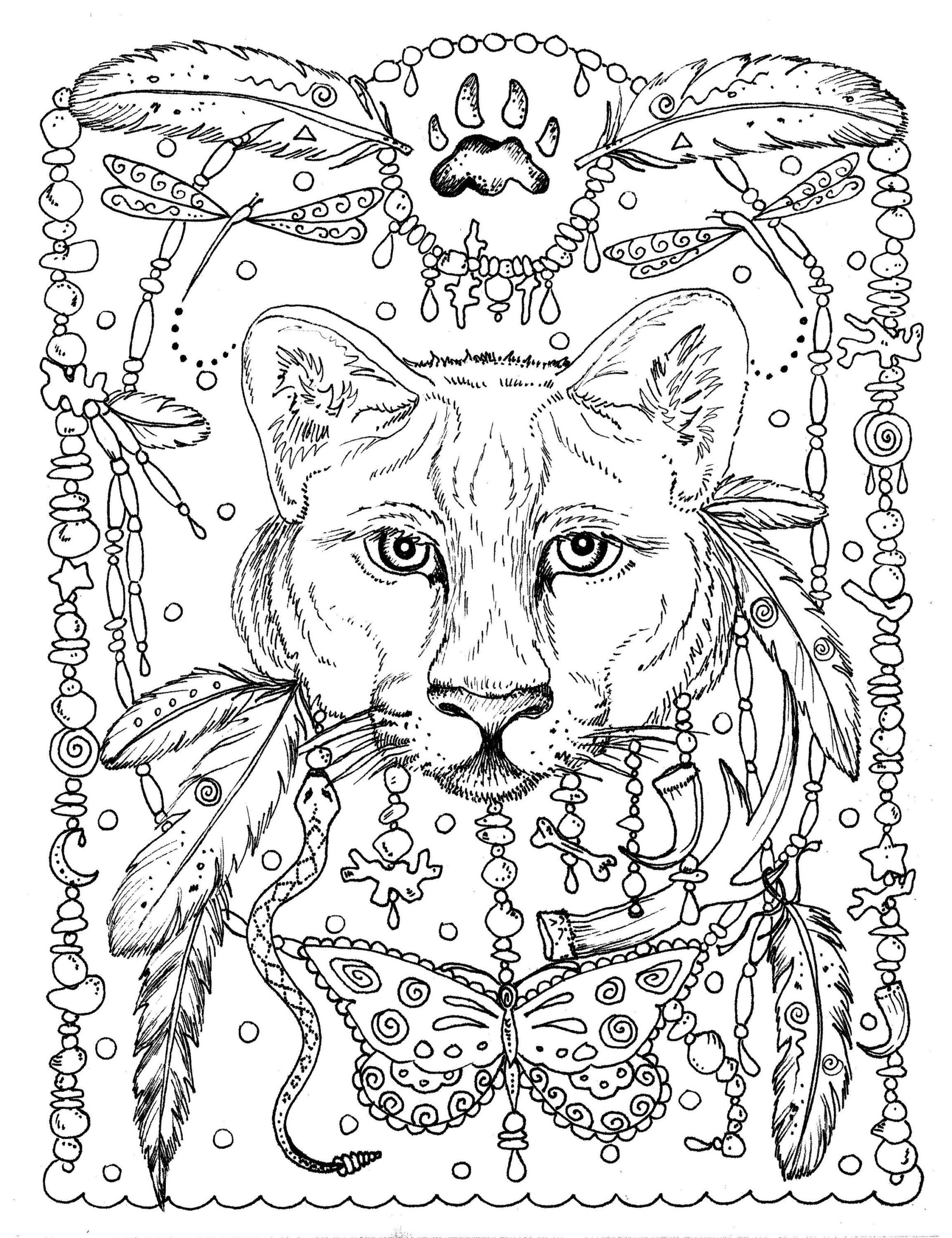 Digital Coloring Book Animal Spirits Printable Book Southwest Wester Native American Wolves