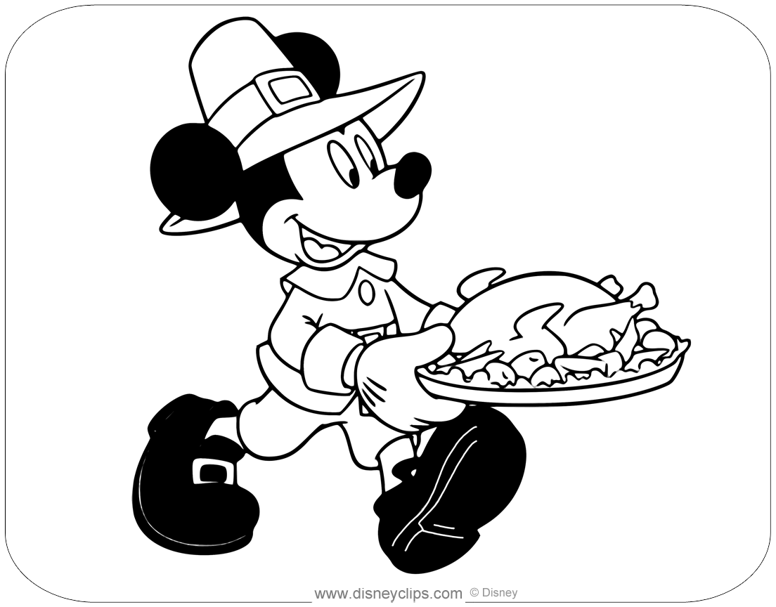 Disney Thanksgiving Coloring Pages Disneyclips
