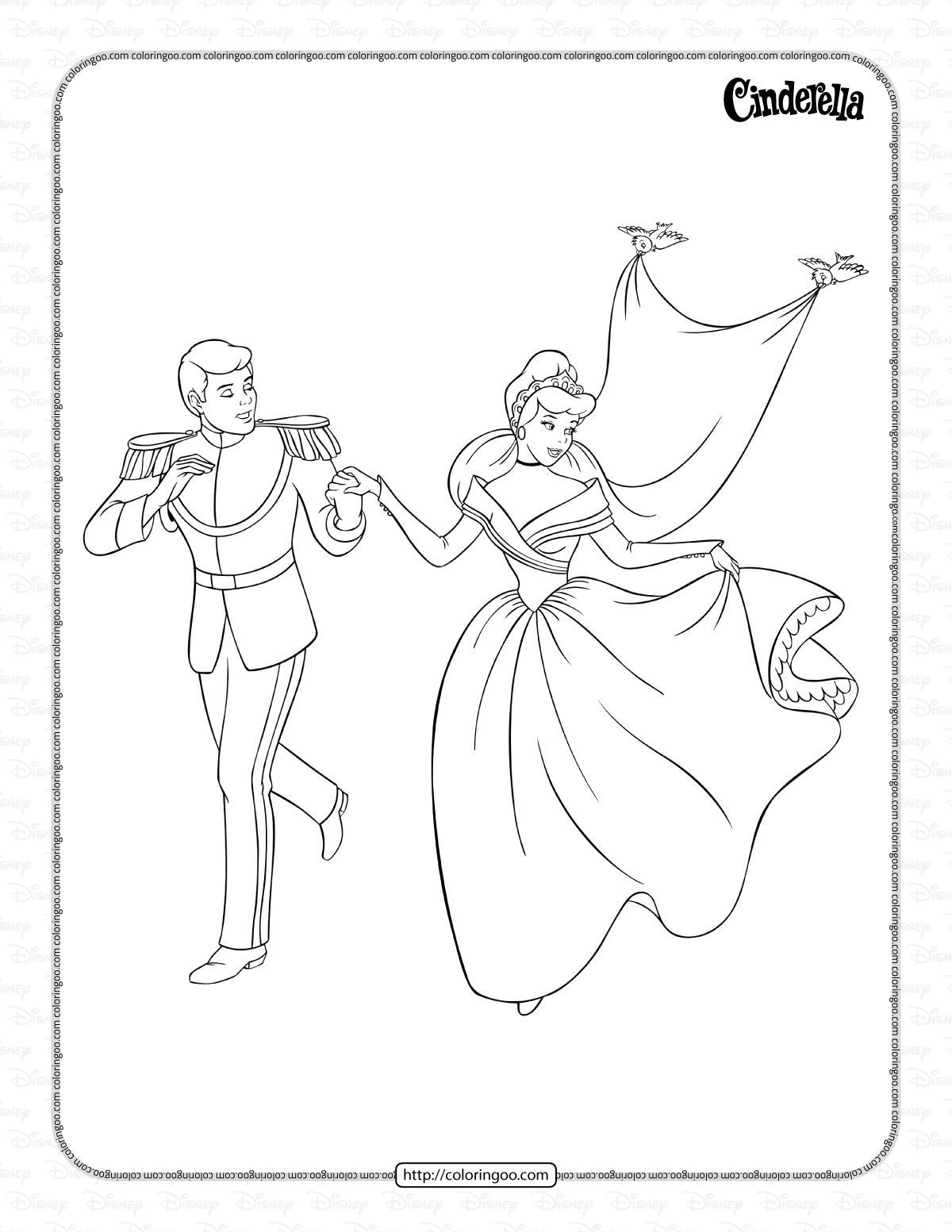Disney Wedding Coloring Pages