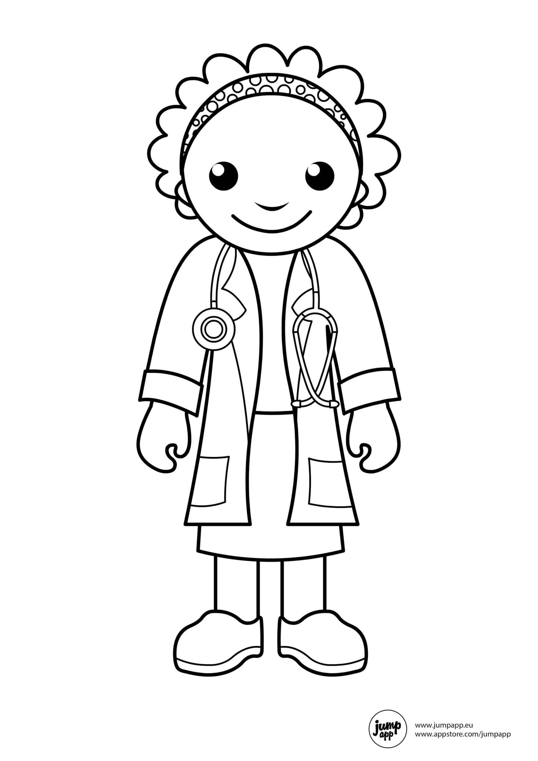 Doctor Community Helpers Theme Coloring Pages Community Workers