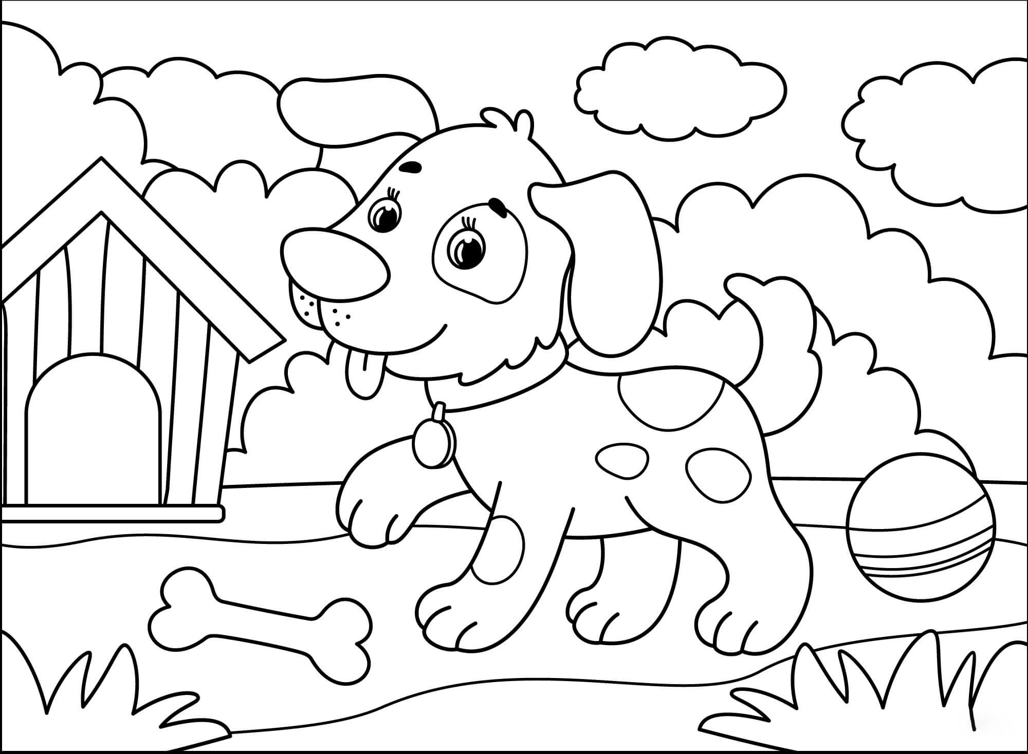 Coloring Page Of A Dog