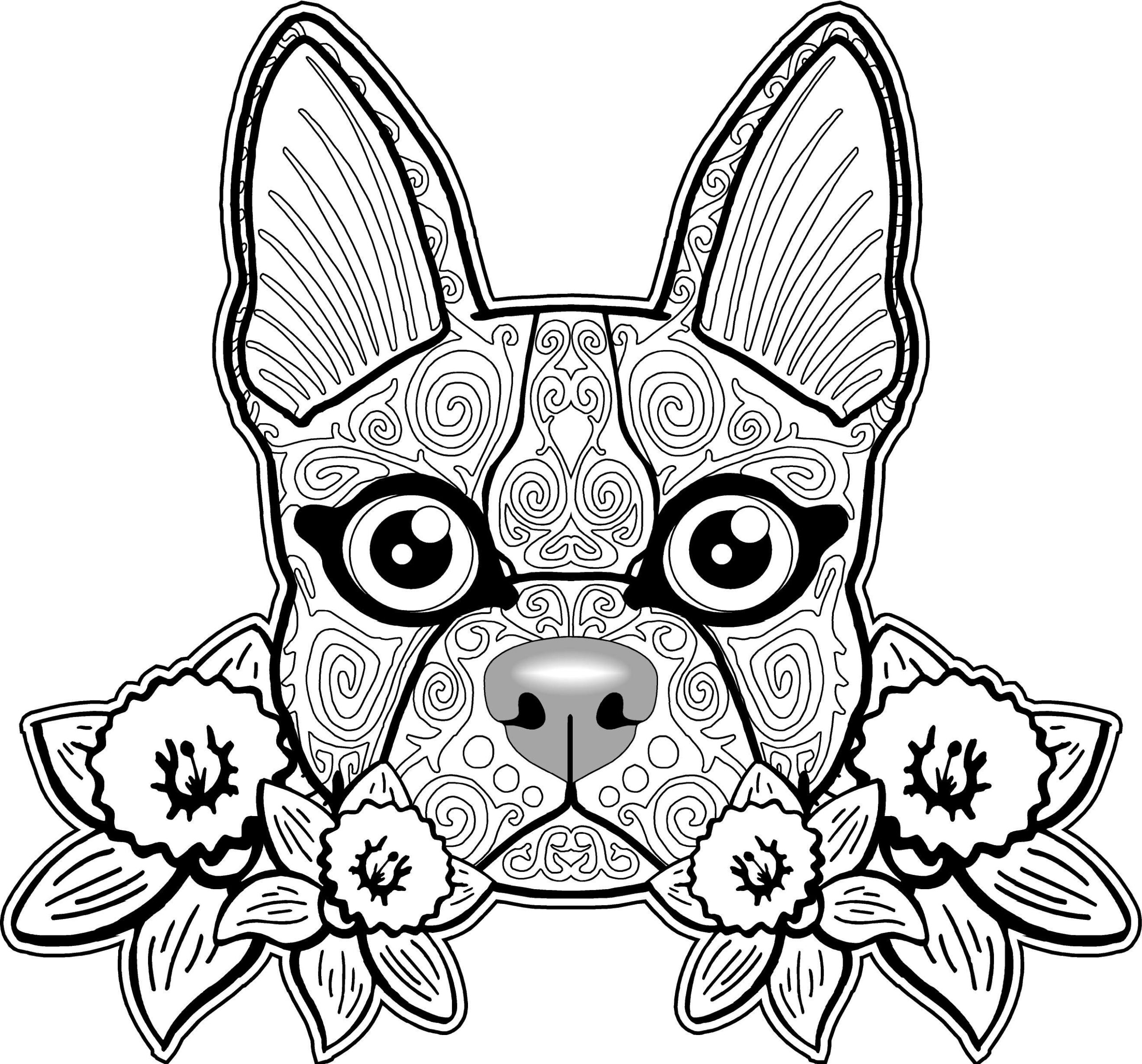 Adult Coloring Page Dog