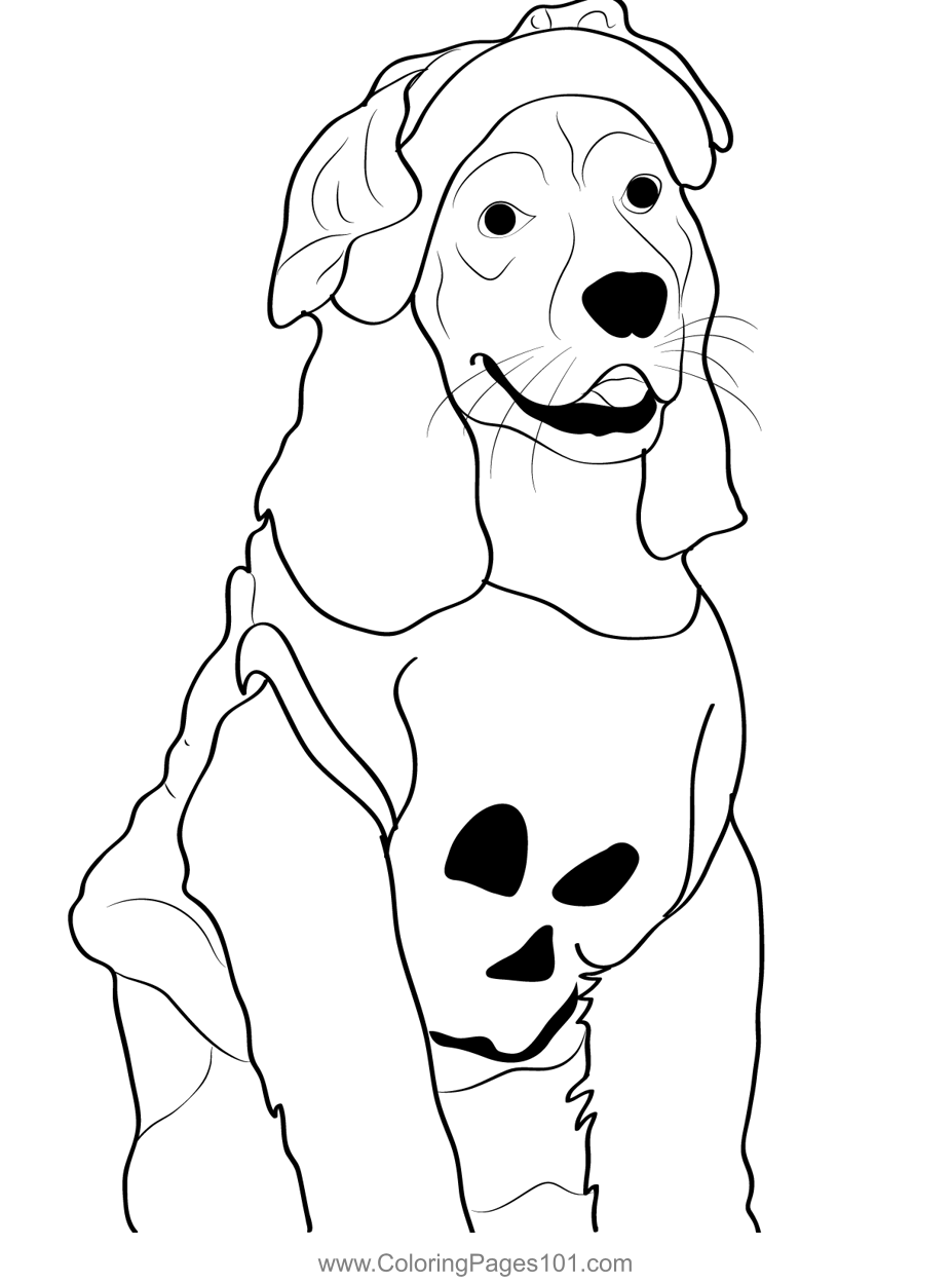 Dog Dressed On Halloween Coloring Page For Kids Free Halloween Printable Coloring Pages Online