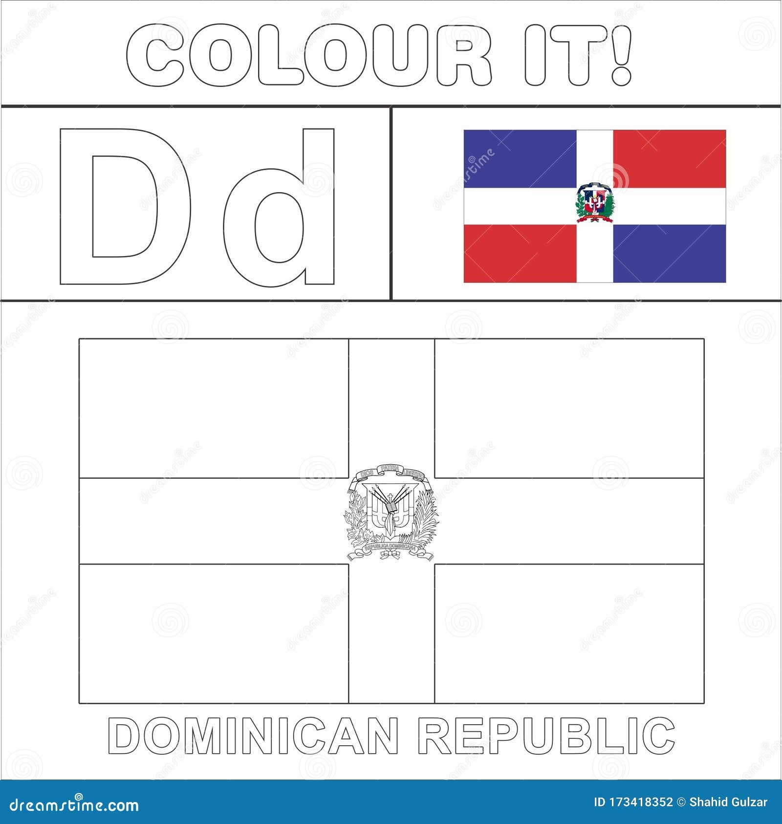 Dominican Flag Coloring Page