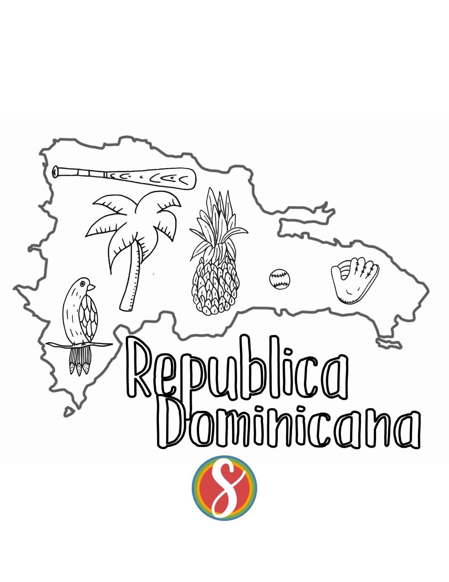 Dominican Republic Map Coloring Page At Tanlexieblog Blog