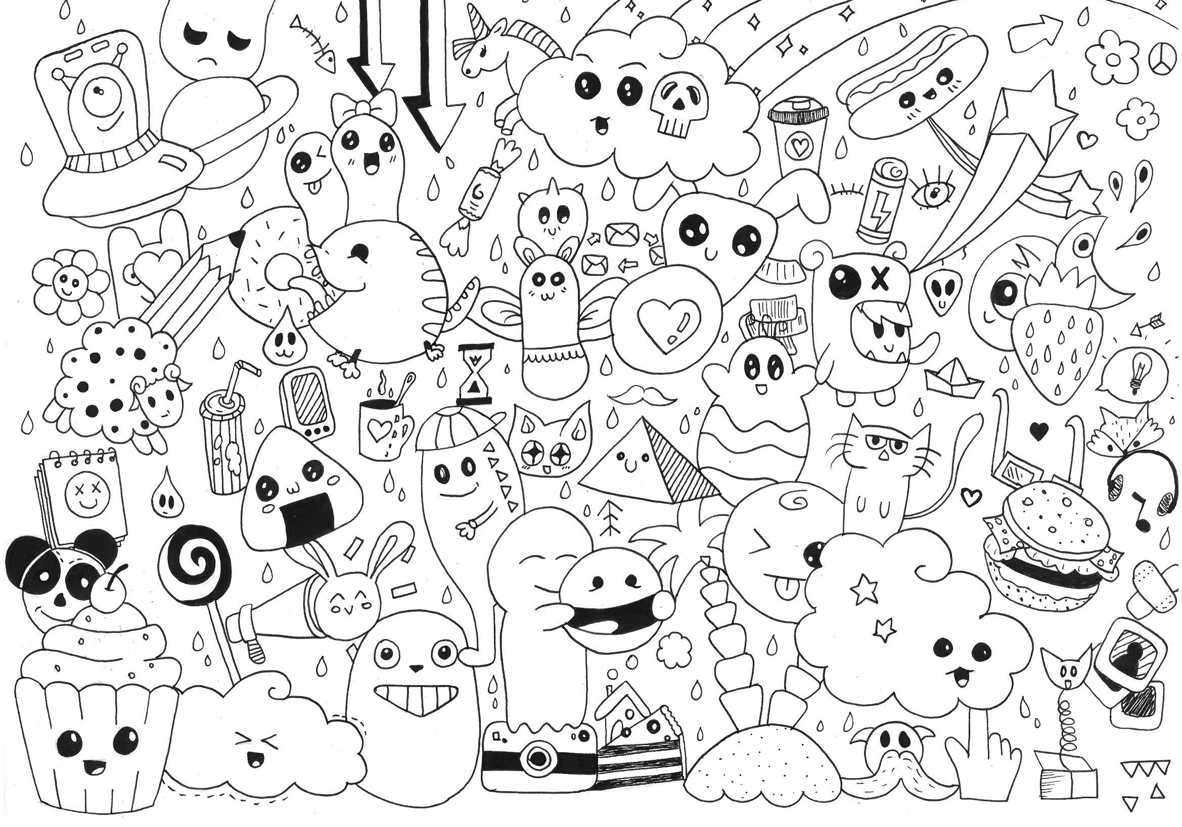Doodle Art To Print For Free Doodle Art Coloring Pages For Kids