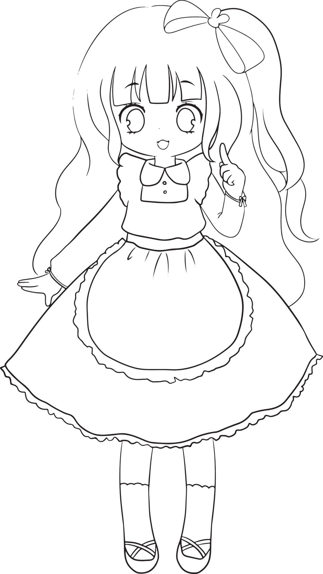 Download Girl Cartoon Doodle Kawaii Anime Coloring Page Cute Illustration Drawing Clip Art
