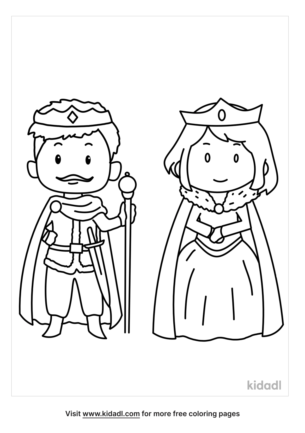 Download Or Print This Amazing Coloring Page King And Queen Coloring Pages Free Fairytales