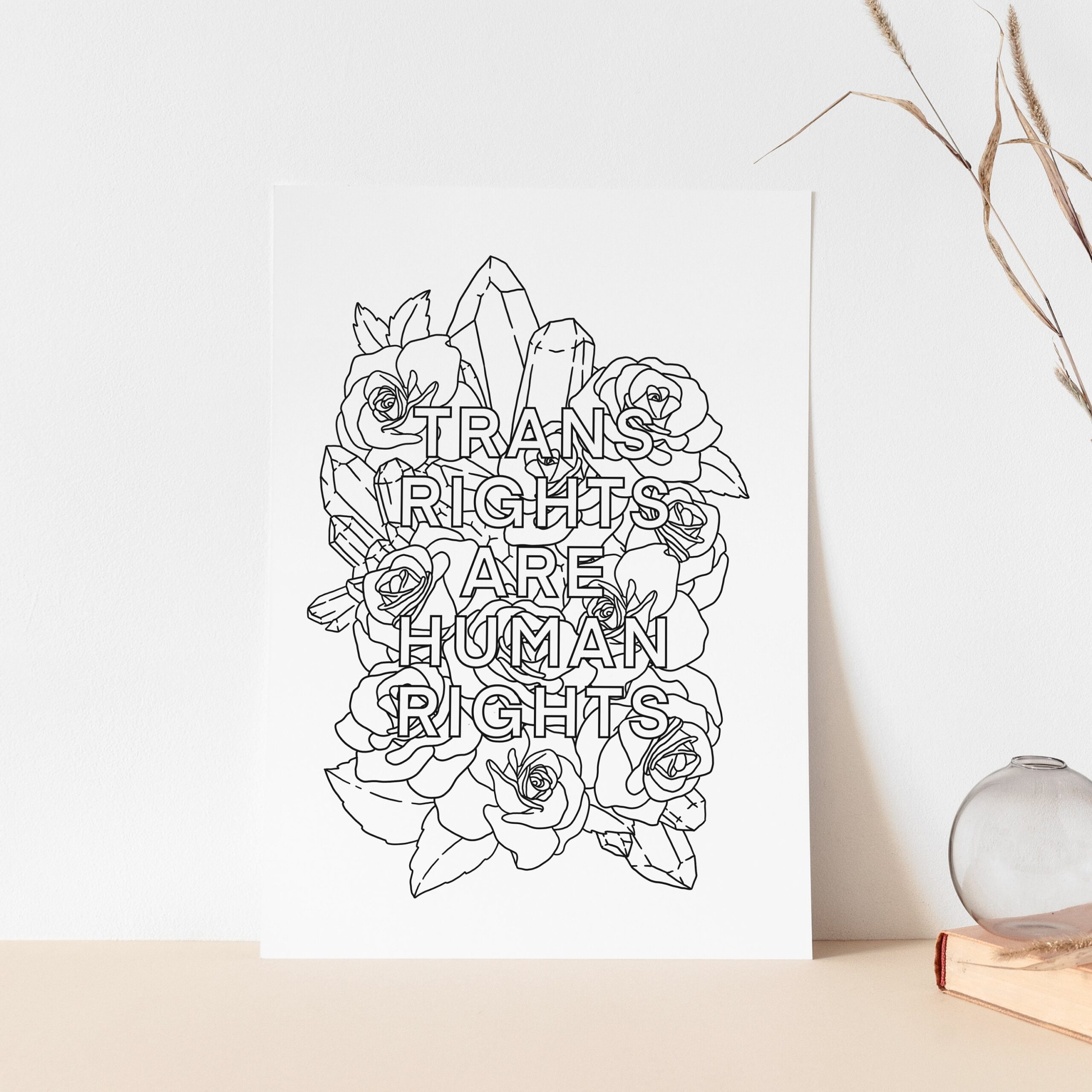 Downloadable Colouring Pages Transgender Phrases 10 Pack Etsy
