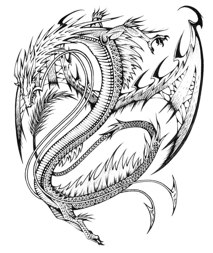Adult Coloring Page Dragon
