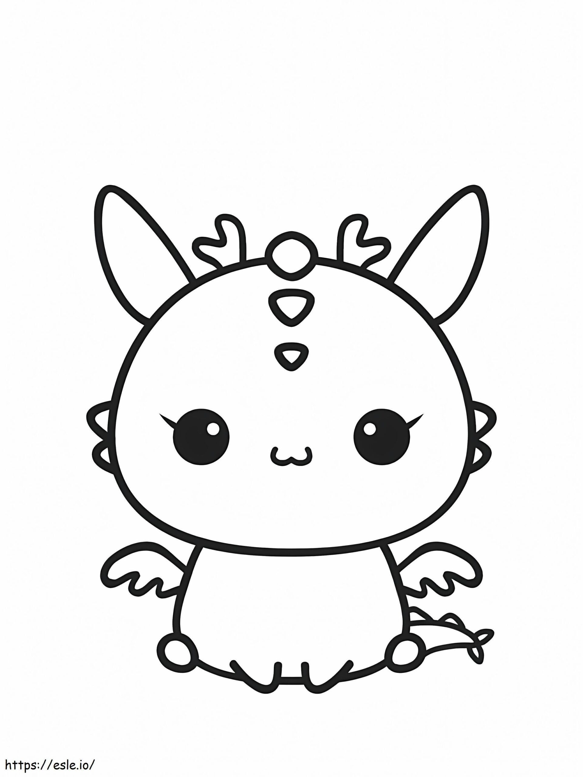 Dragon Kawaii Coloring Page