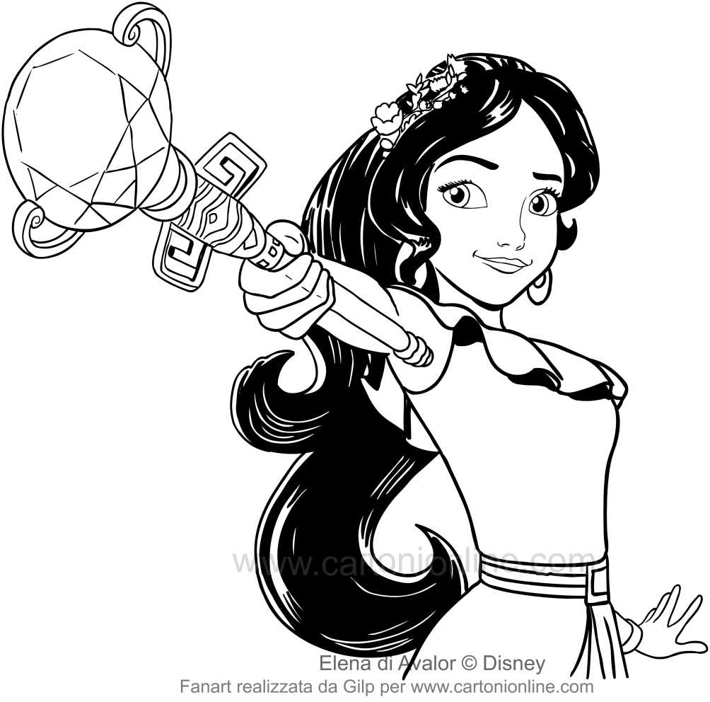 Drawing Elena Of Avalor Coloring Page