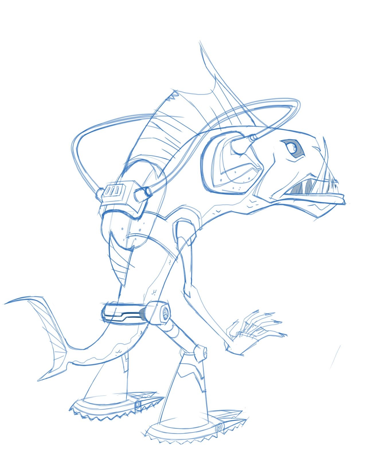 Early Concept Art For Fishface Teenage Mutant Ninja Turtles