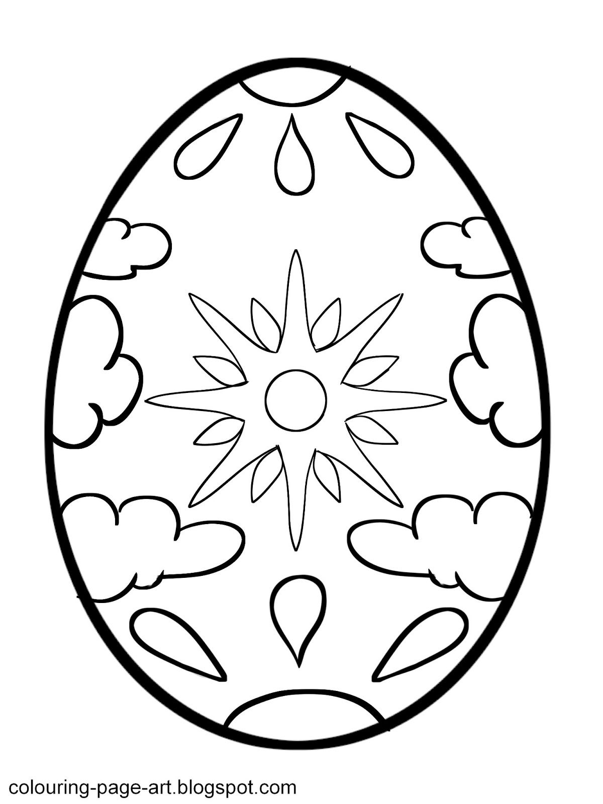Blank Easter Egg Coloring Pages