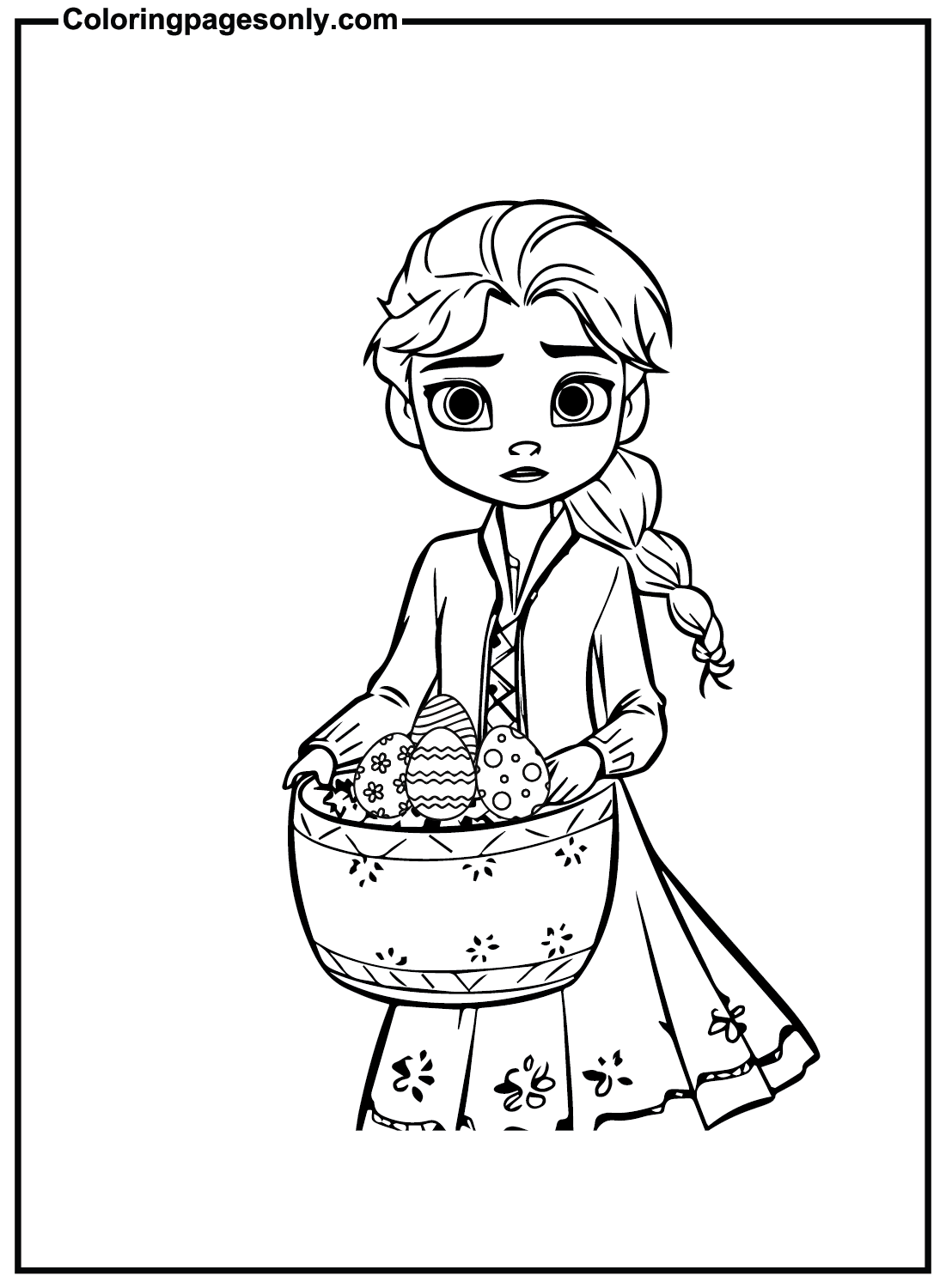 Elsa Easter Coloring Pages