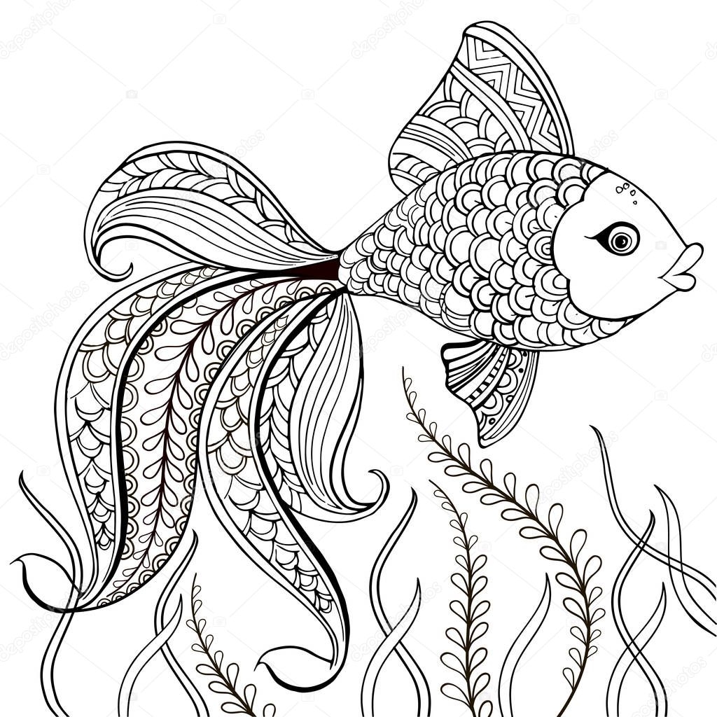 Easy Adult Coloring Pages Fish Coloring Pages