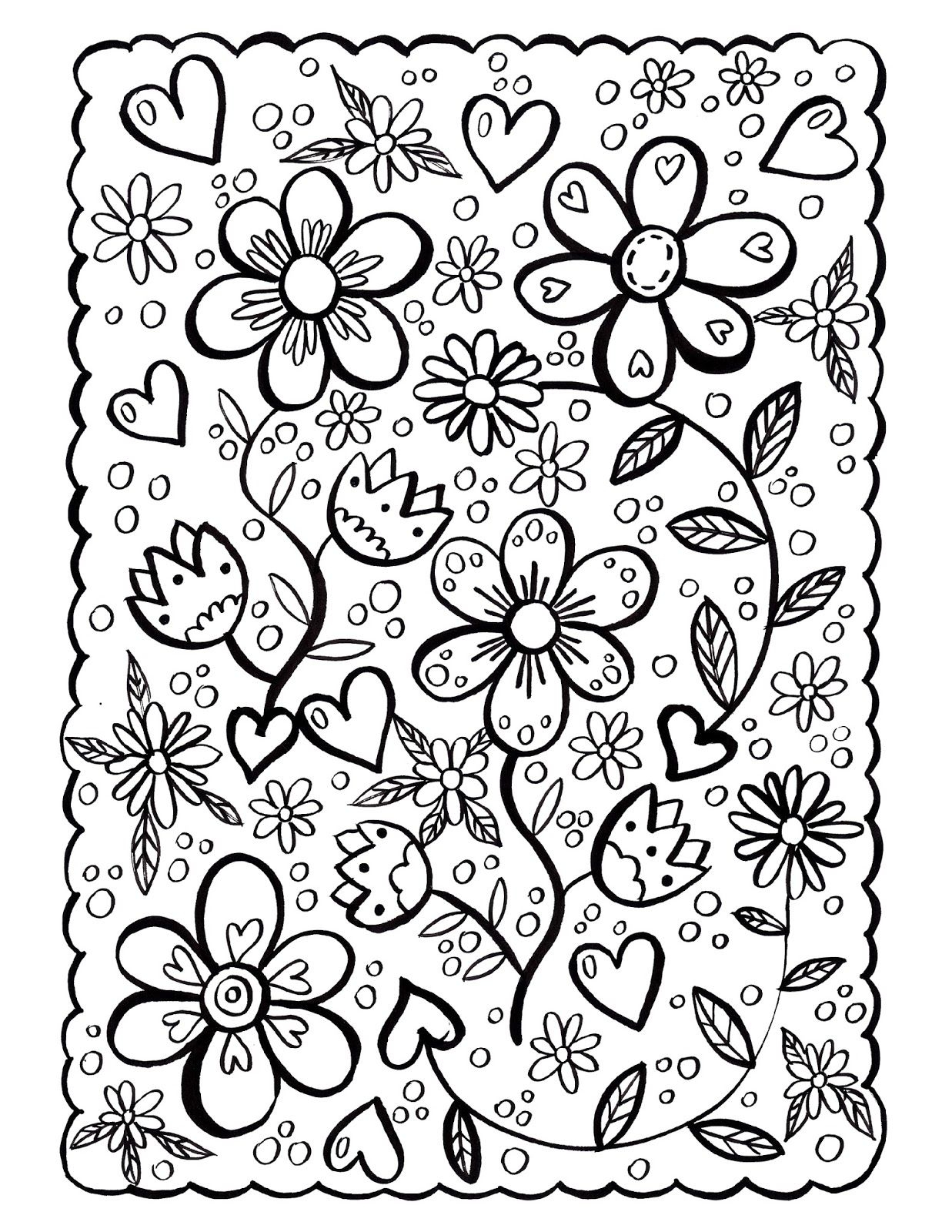 Easy Adult Coloring Pages Spring