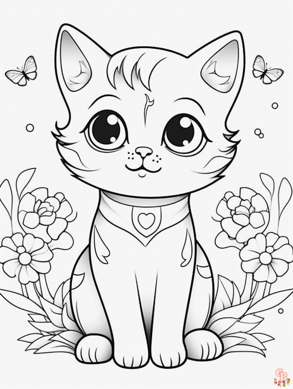 Easy Cats Coloring Pages For Kids Unleash Creativity And F