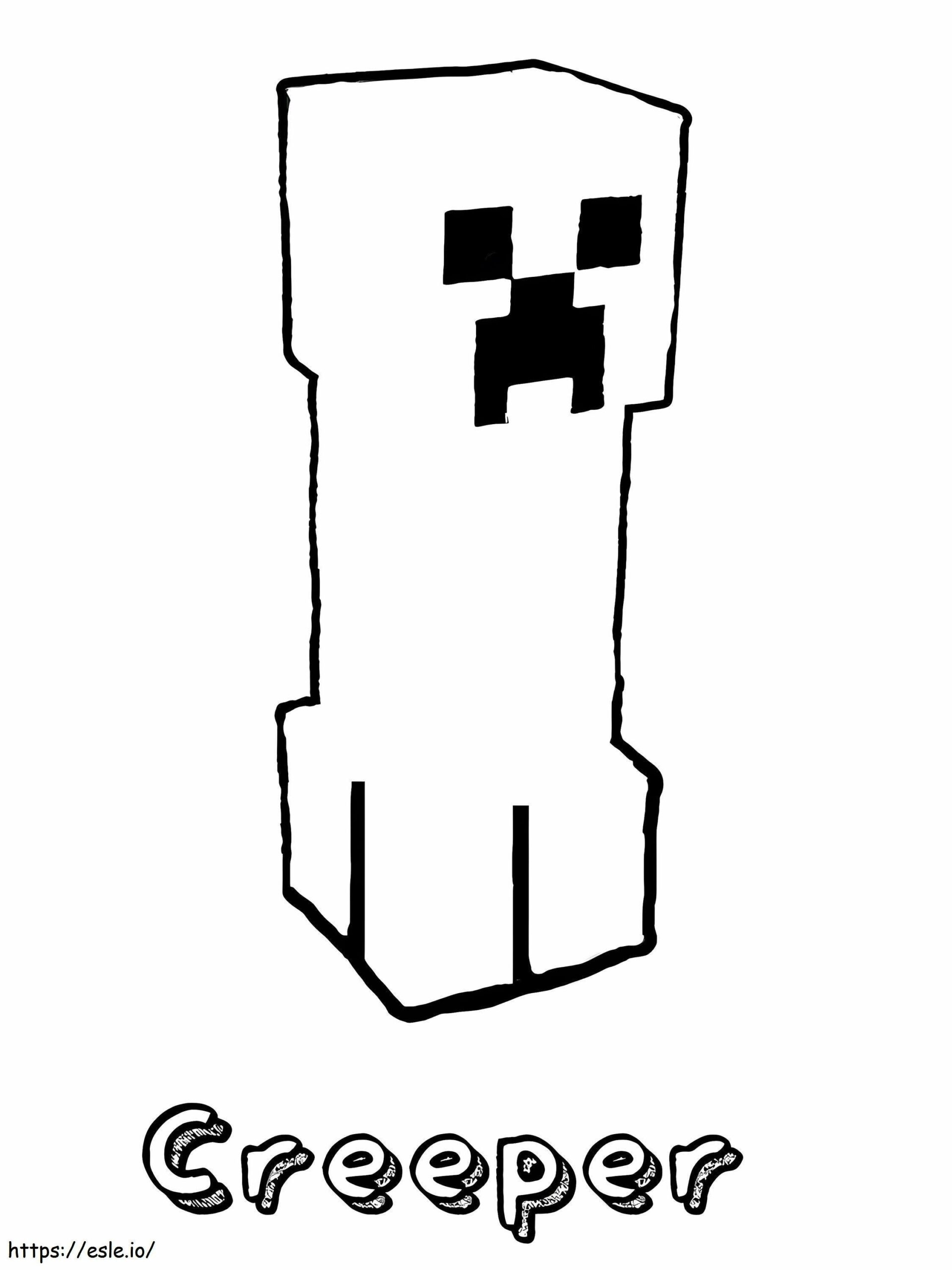 Easy Minecraft Creeper Coloring Page
