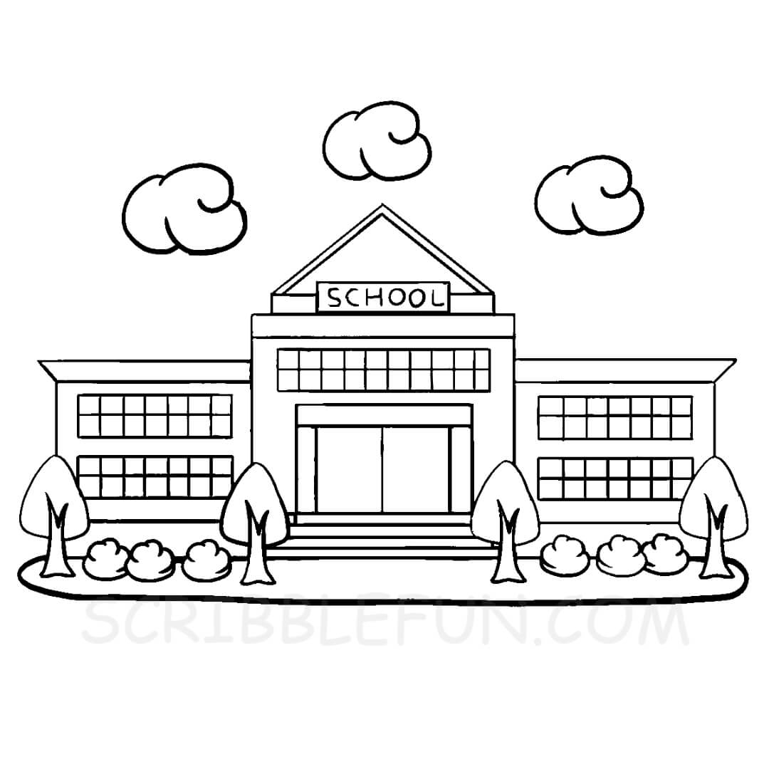 Easy School Coloring Pages