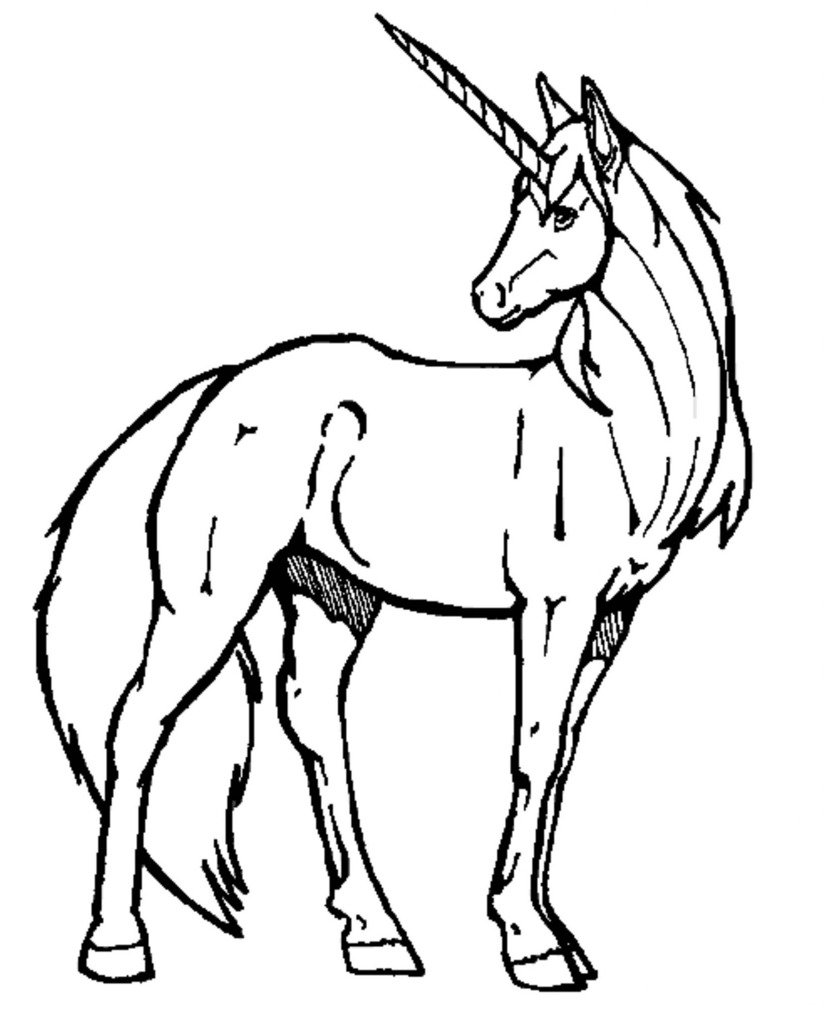 Easy Unicorn Coloring Pages