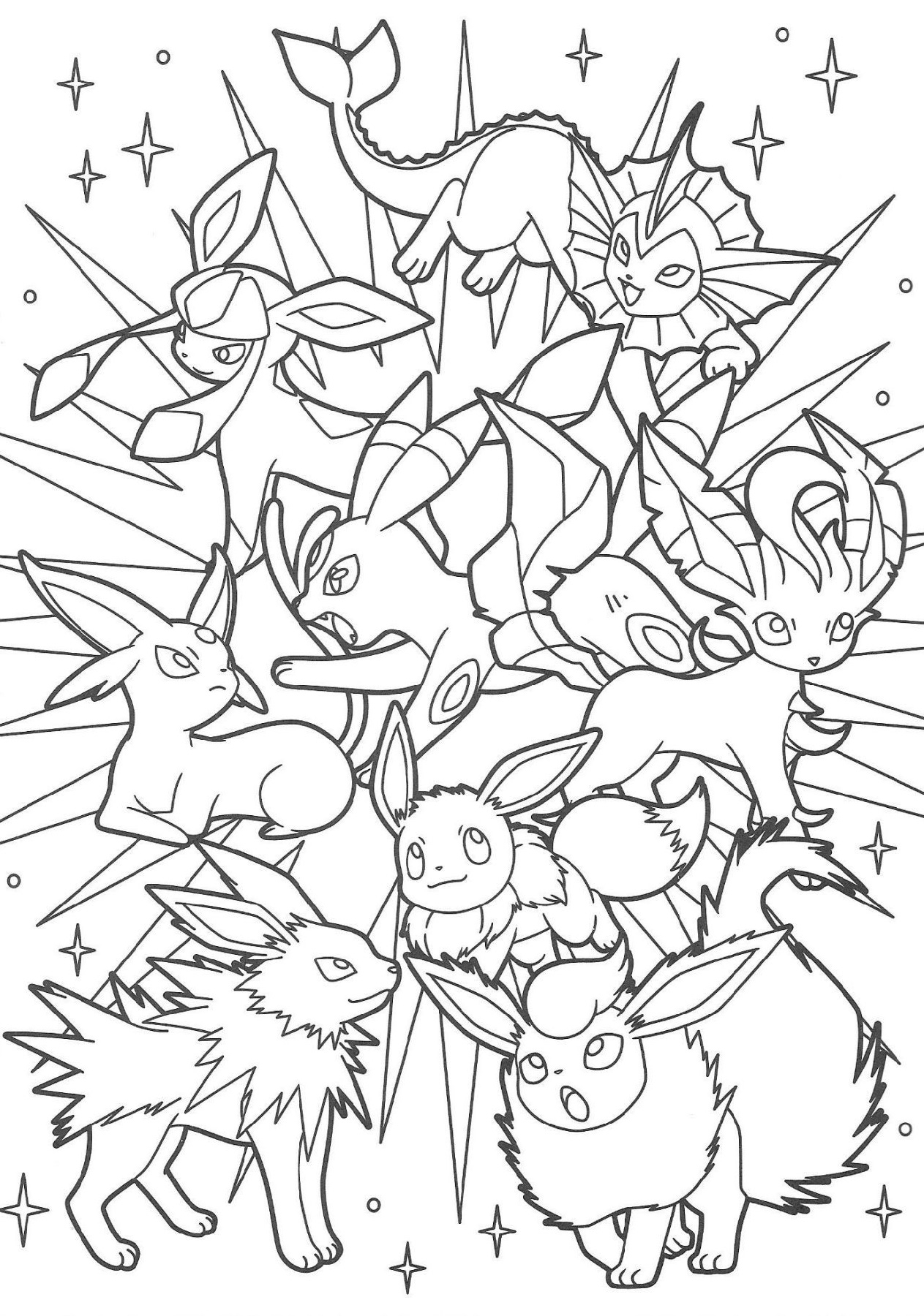 Eeveelutions Coloring Pages For Kids K5 Worksheets