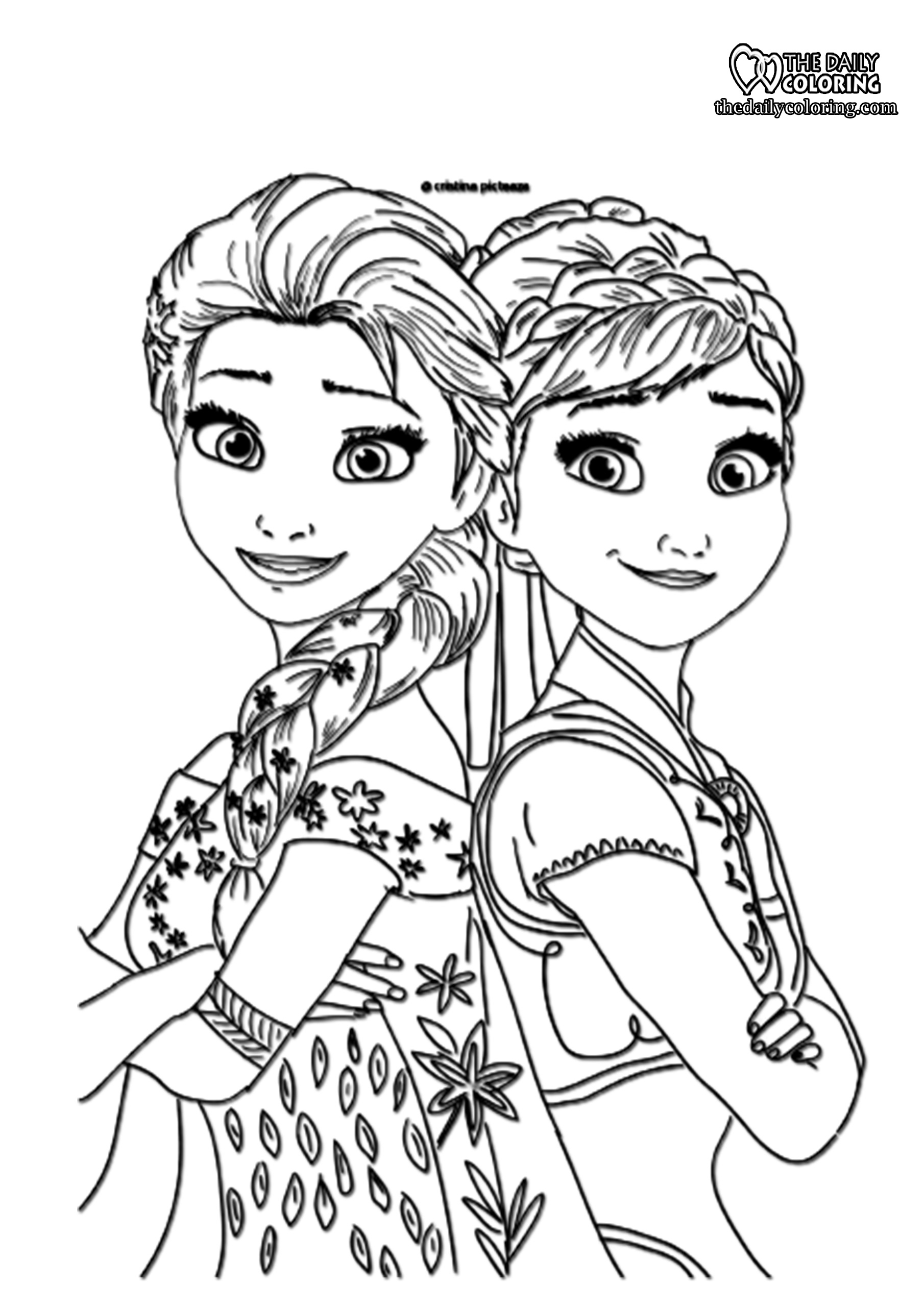 Elsa And Anna Coloring Pages 9 Pages The Daily Coloring