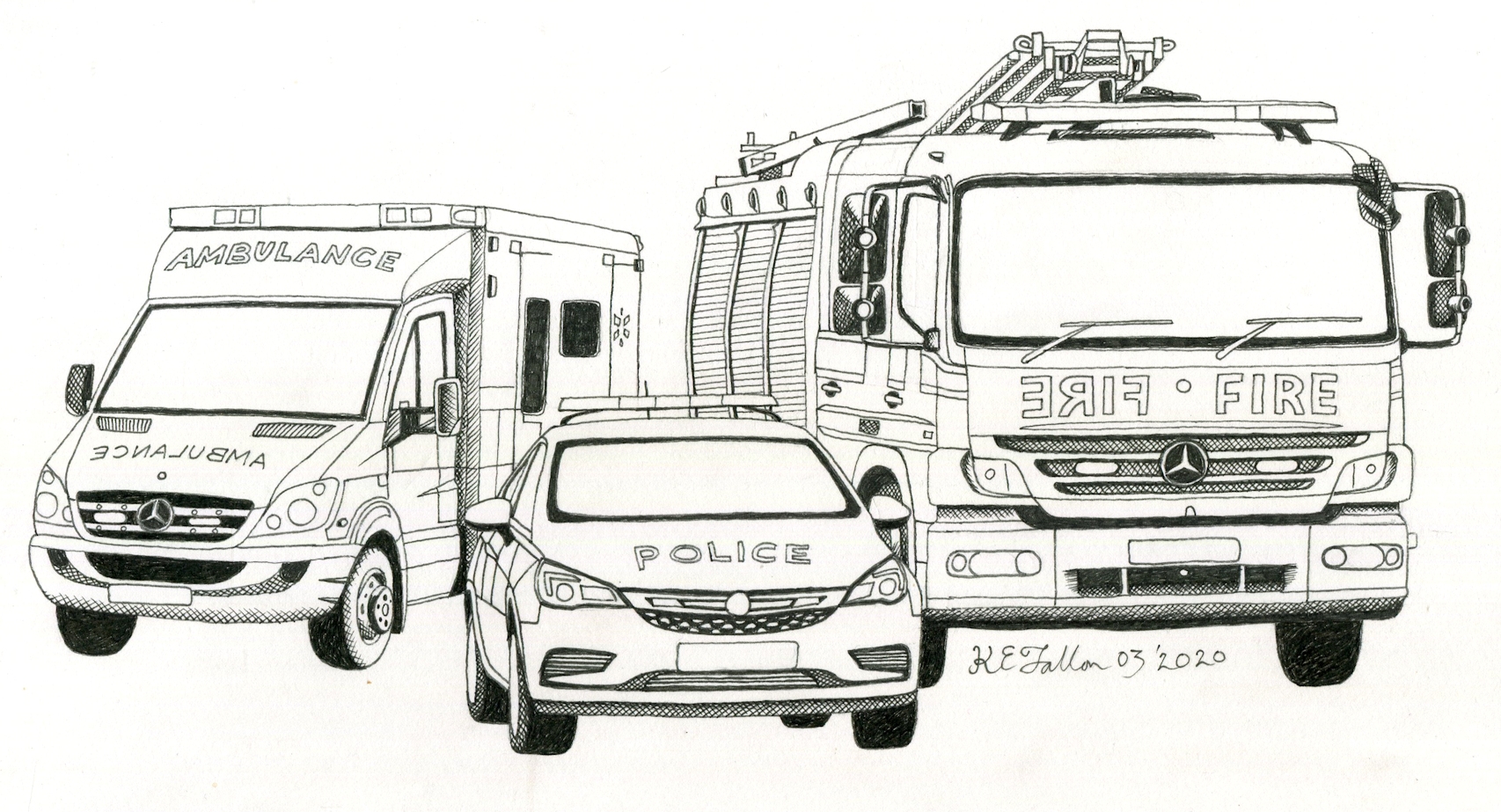 Emergency Vehicles Coloring Pages