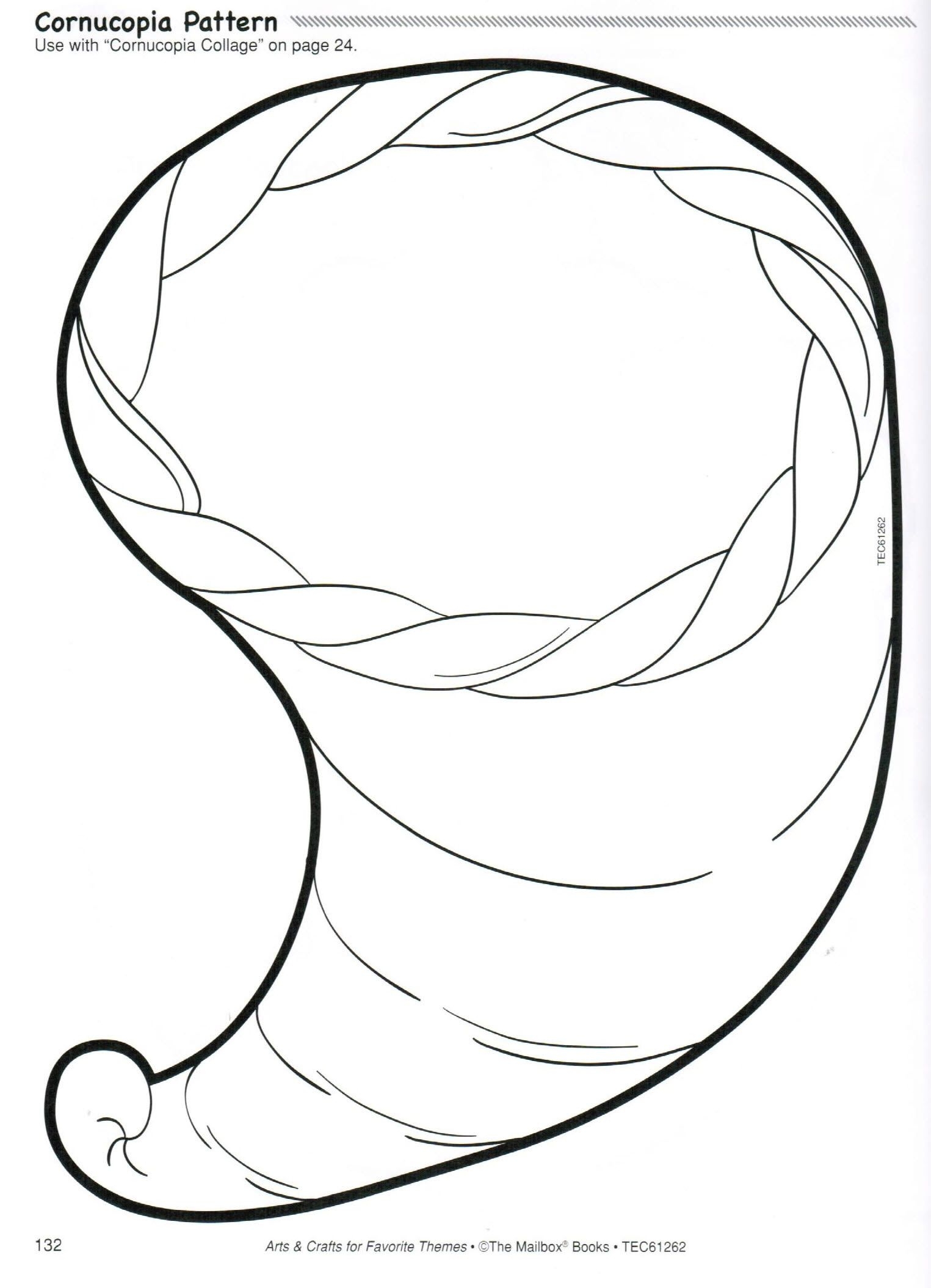 Empty Cornucopia Coloring Pages Printables Sketch Coloring Page