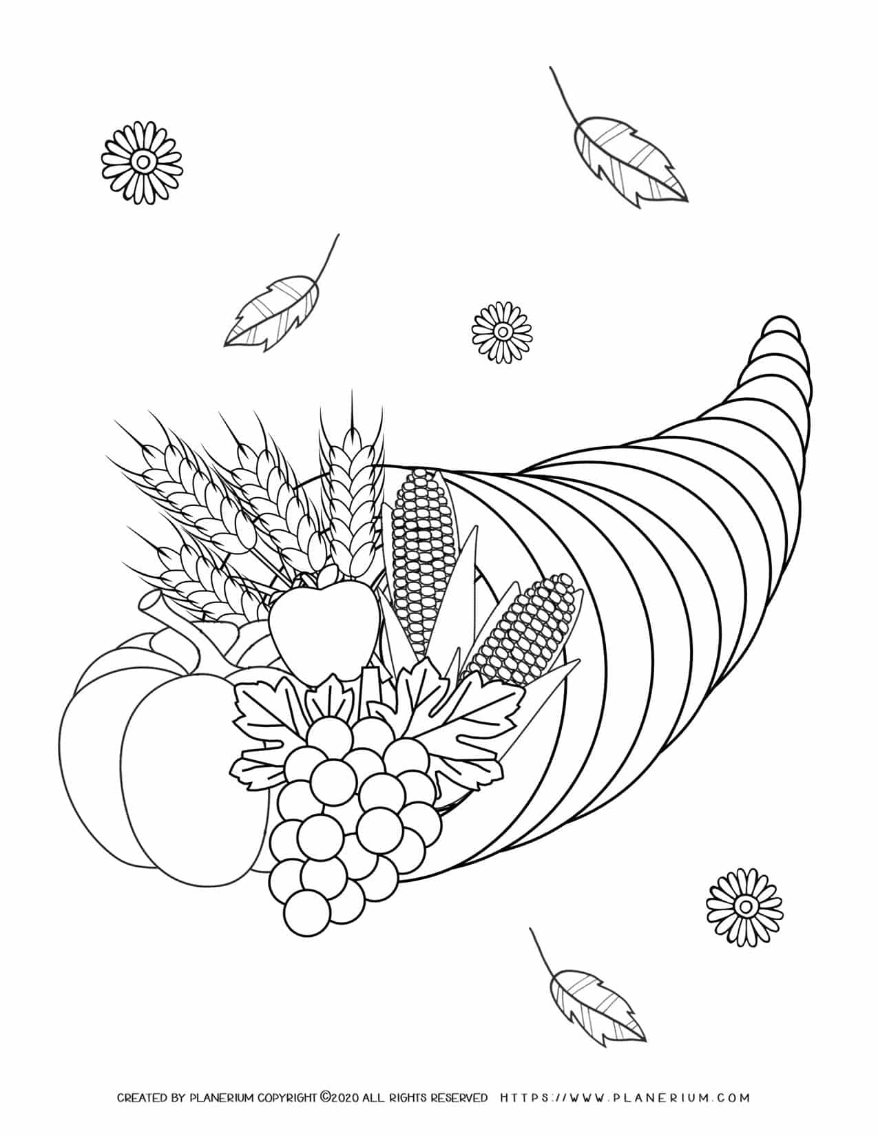 Empty Cornucopia Coloring Pages Printables Sketch Coloring Page