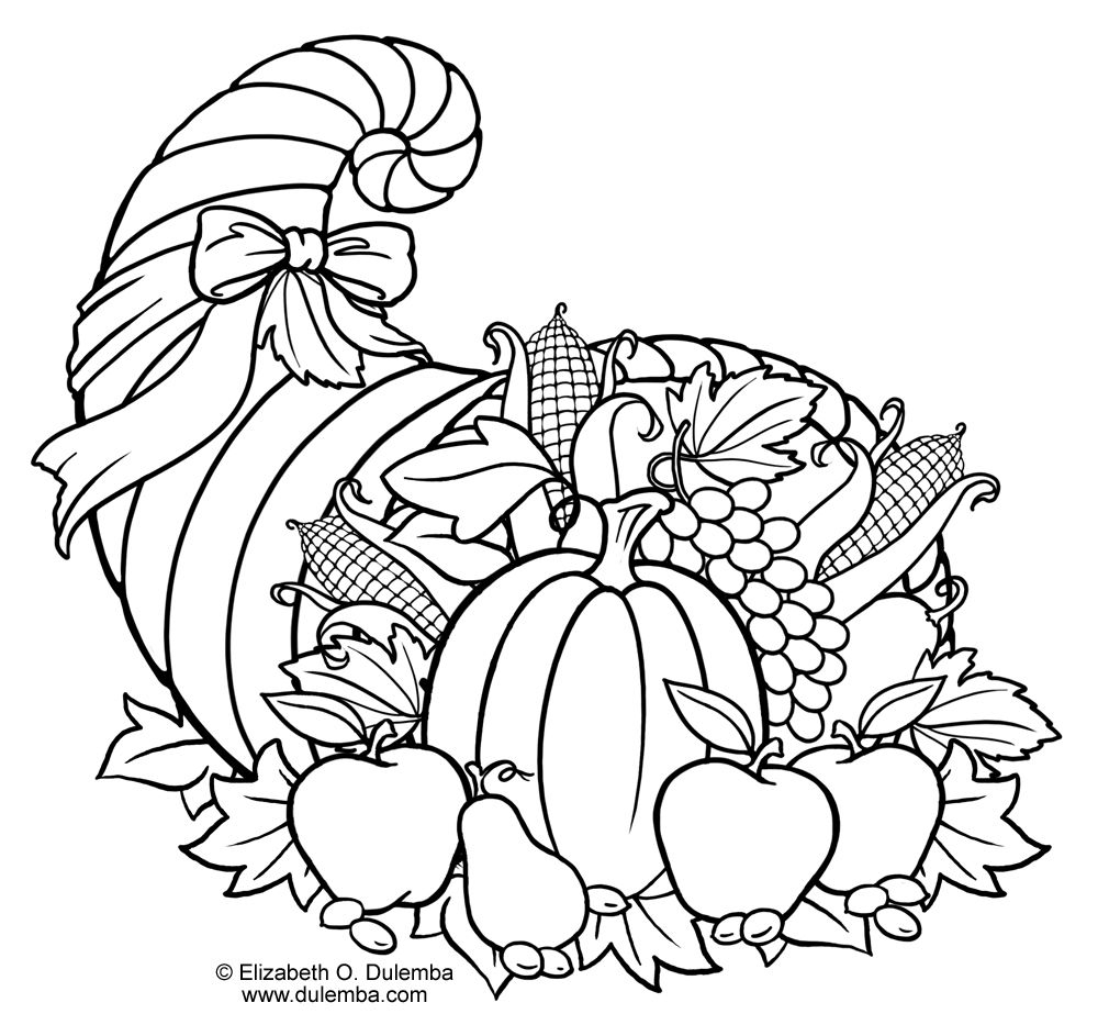 Empty Cornucopia Coloring Sheet Coloring Pages